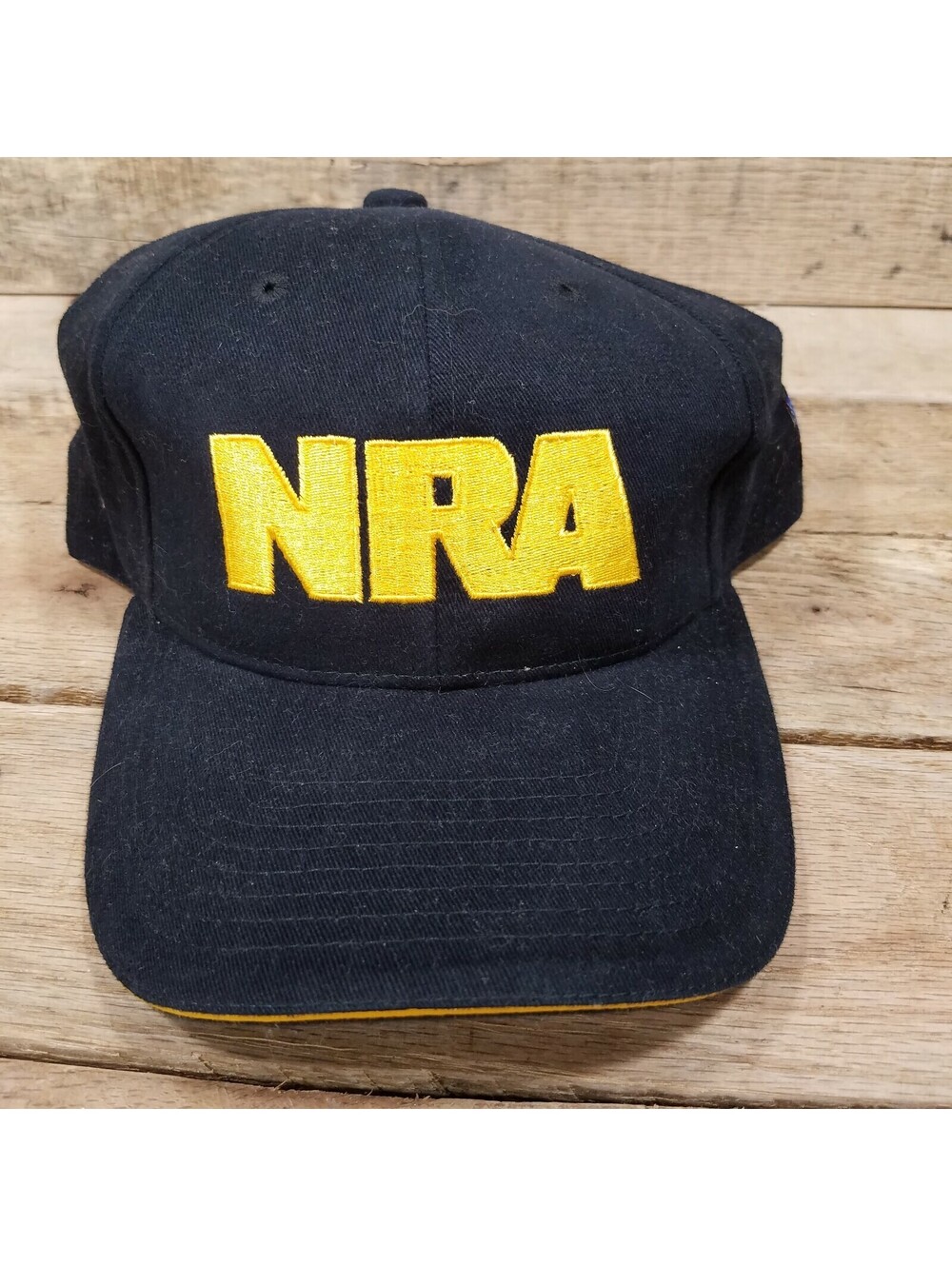 NRA Black Yellow Strap Back Baseball Styles Hat